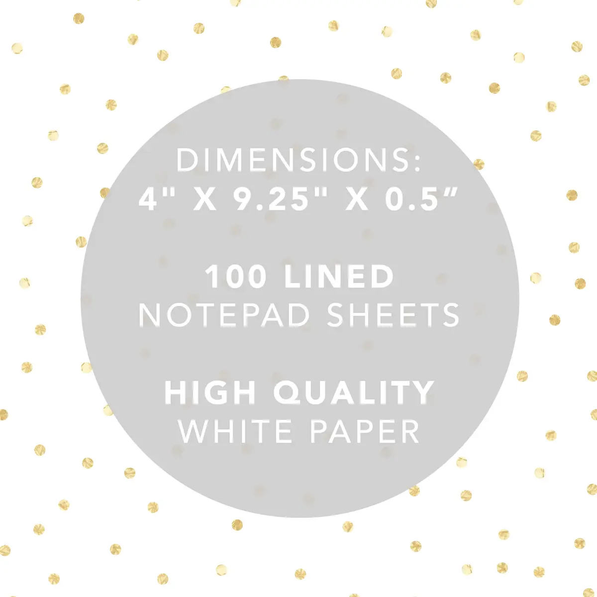 Graphique Magnetic Notepad - Gold Dots Grocery and Shopping List | Fun Decorative To-Do List (4" x 9.25" | 100 Sheets) - view 6