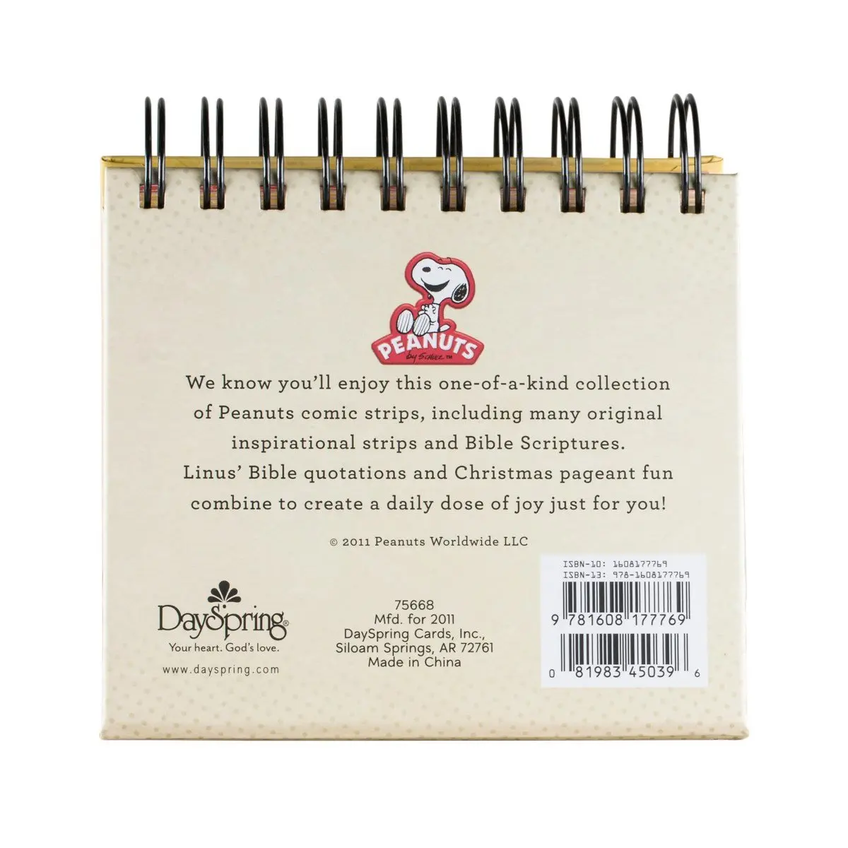 Dayspring Peanuts Smiles and Blessings Perpetual Calendar 5.5" x 5.25" | Daily Inspiration & Scriptures - view 2