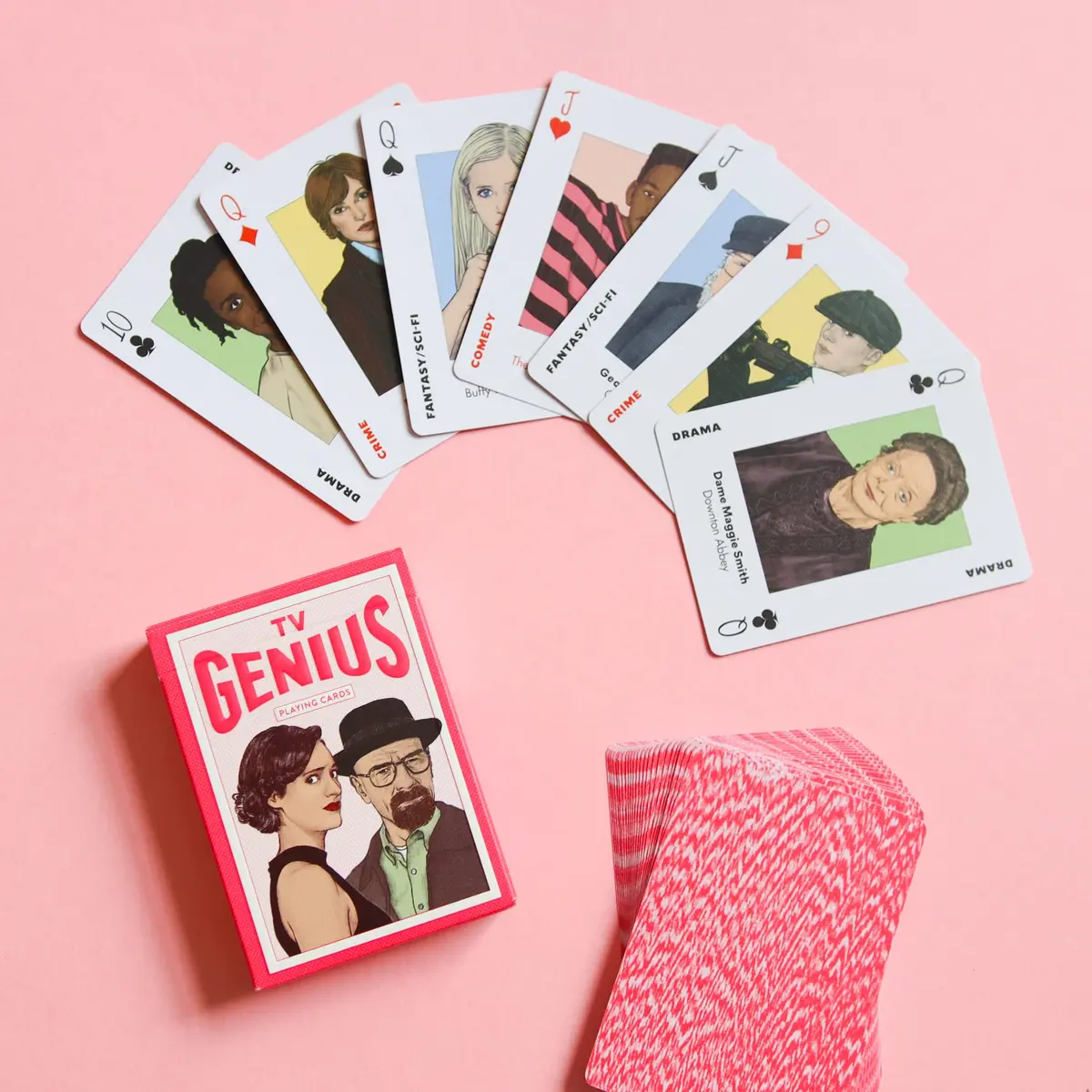 Laurence King TV Genius Playing Cards | TV & Series Stars, 54 Influential TV Stars & Creators, 4 Suits, Sturdy Box (3x4x1 inches) - view 2