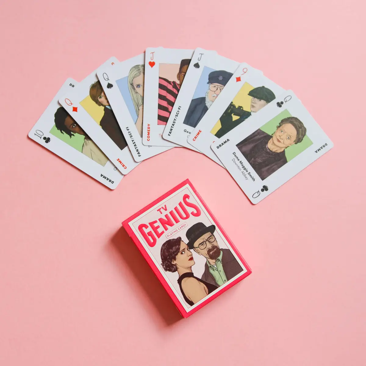 Laurence King TV Genius Playing Cards | TV & Series Stars, 54 Influential TV Stars & Creators, 4 Suits, Sturdy Box (3x4x1 inches) - view 3