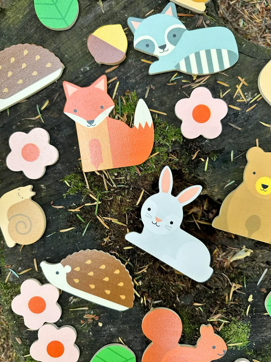 Petit Collage Woodland Wobble Wooden Stacking Game for Kids | Balance & Fun for Ages 3+ - view 4