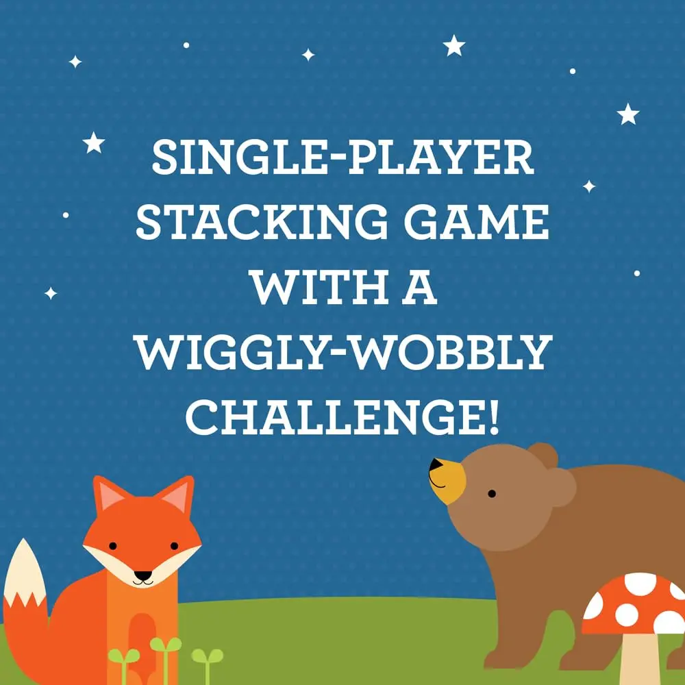 Petit Collage Woodland Wobble Wooden Stacking Game for Kids | Balance & Fun for Ages 3+ - view 5