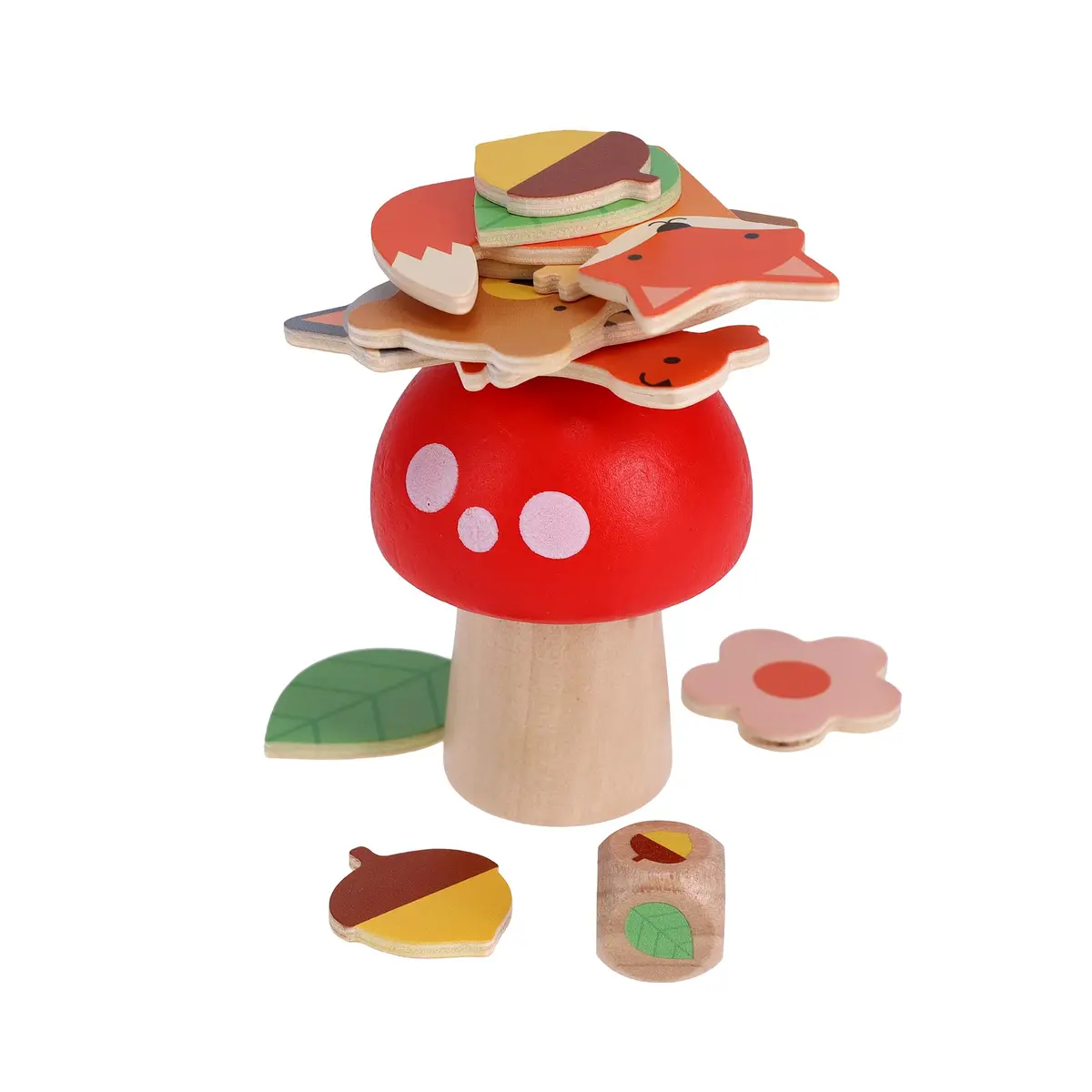 Petit Collage Woodland Wobble Wooden Stacking Game for Kids | Balance & Fun for Ages 3+ - view 3