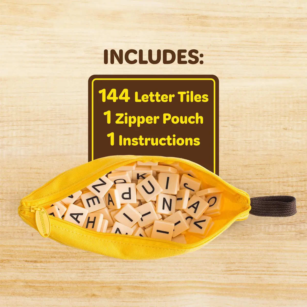 Bananagrams Classic Word Game, 144 Tiles in Banana Pouch, Travel Game | Fast-paced educational word puzzle for kids & adults - view 3