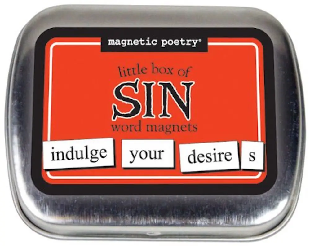 Magnetic Poetry Little Box of Sin Kit - 72 Word Tiles - Refrigerator Magnets - main product image