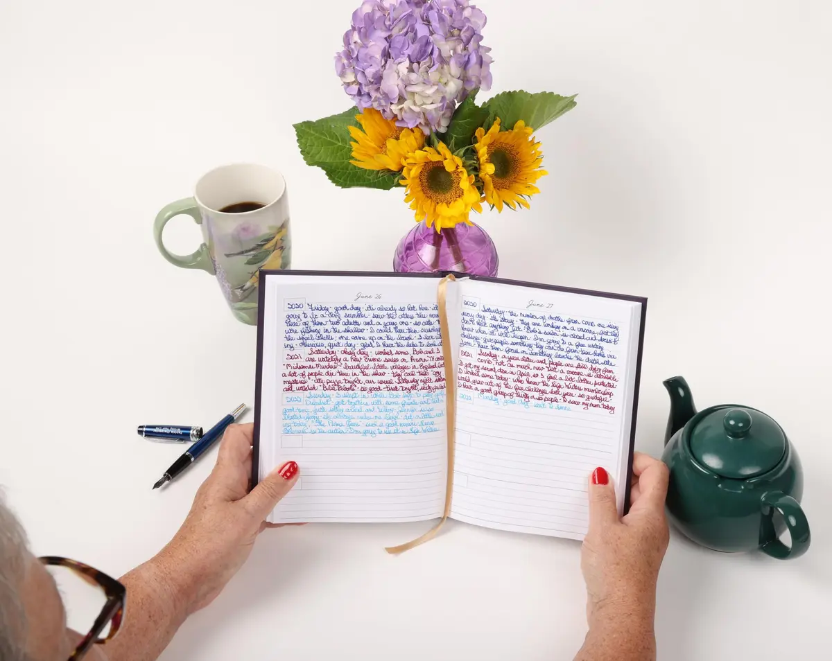 Writing Your Life Hard Cover 5 Year Journal | Simple Daily Memory Book | 6x8.25 Inch Rich Black - view 7