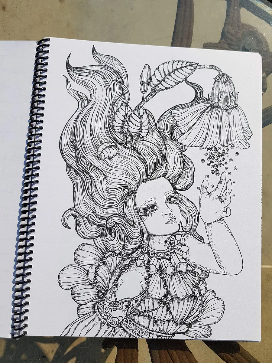 PAP Biringan: The Invisible City Adult Coloring Book Spiral Bound 8.5in x 11in | Perforated Pages, Single Sided - view 3