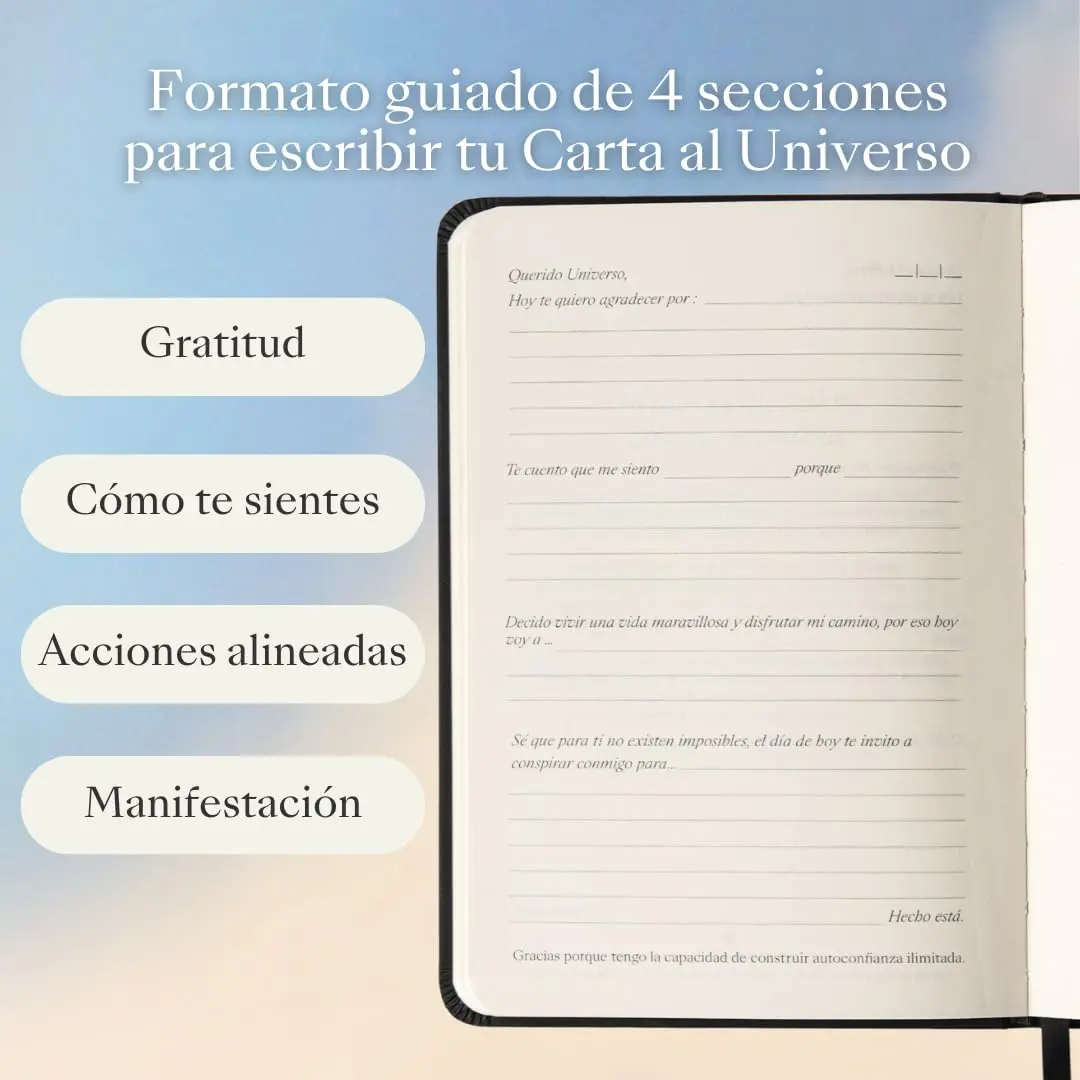 Cartas al Universo Gratitude Journal 160 Pages | Daily Manifestation & Reflection Spanish Version - view 5