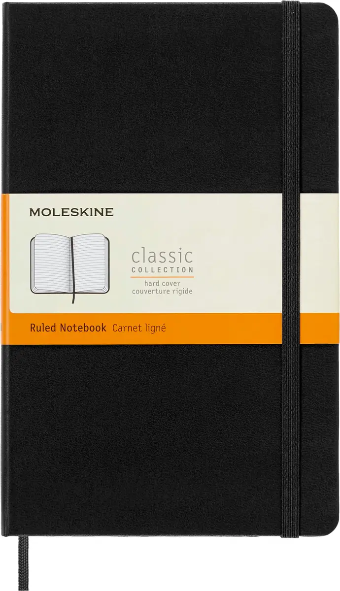 Moleskine Classic Notebook, Large, Ruled, Black, Hard Cover (5 x 8.25) | Durable, Elegant & Perfect for Daily Writing - main product image