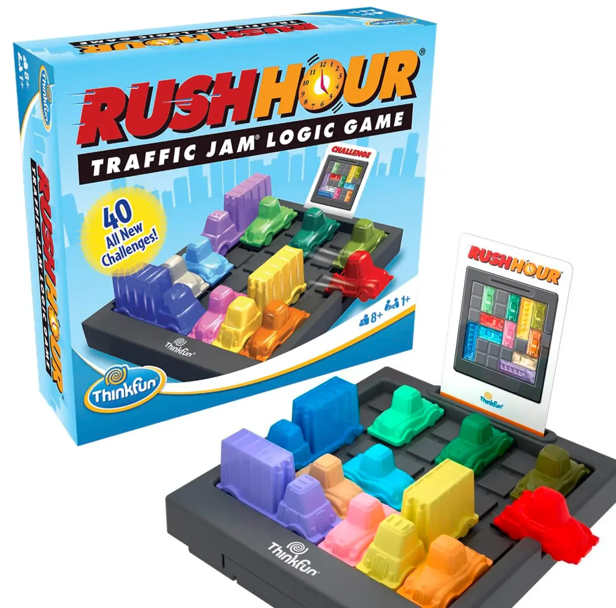 ThinkFun Rush Hour Logic Game | 15.6cm (6.14in) x 14cm (5.51in) x 2.1cm (0.83in) | STEM Educational Toy for Ages 8+ - main product image