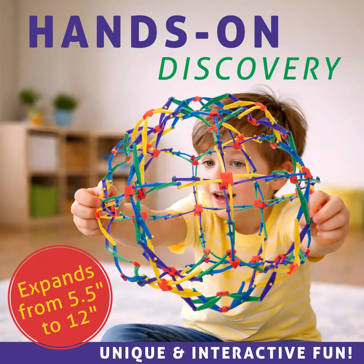 Hoberman Expanding Mini Sphere Toy 15 cm (5.9 in) | Award-Winning Geometric Toy - view 6