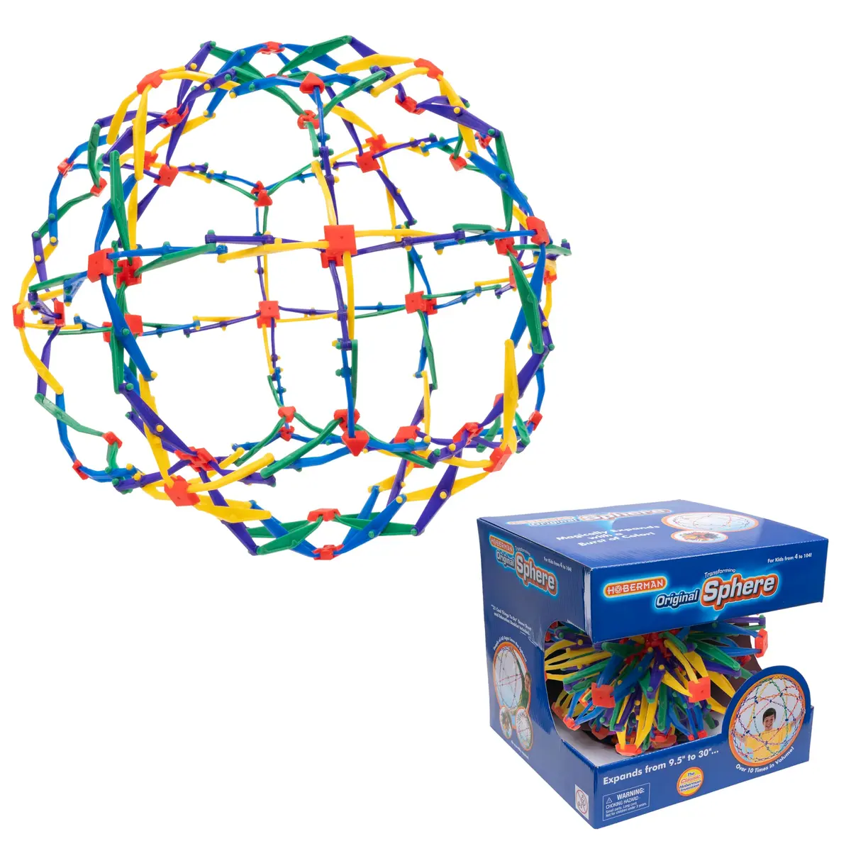 Hoberman Expanding Mini Sphere Toy 15 cm (5.9 in) | Award-Winning Geometric Toy - main product image