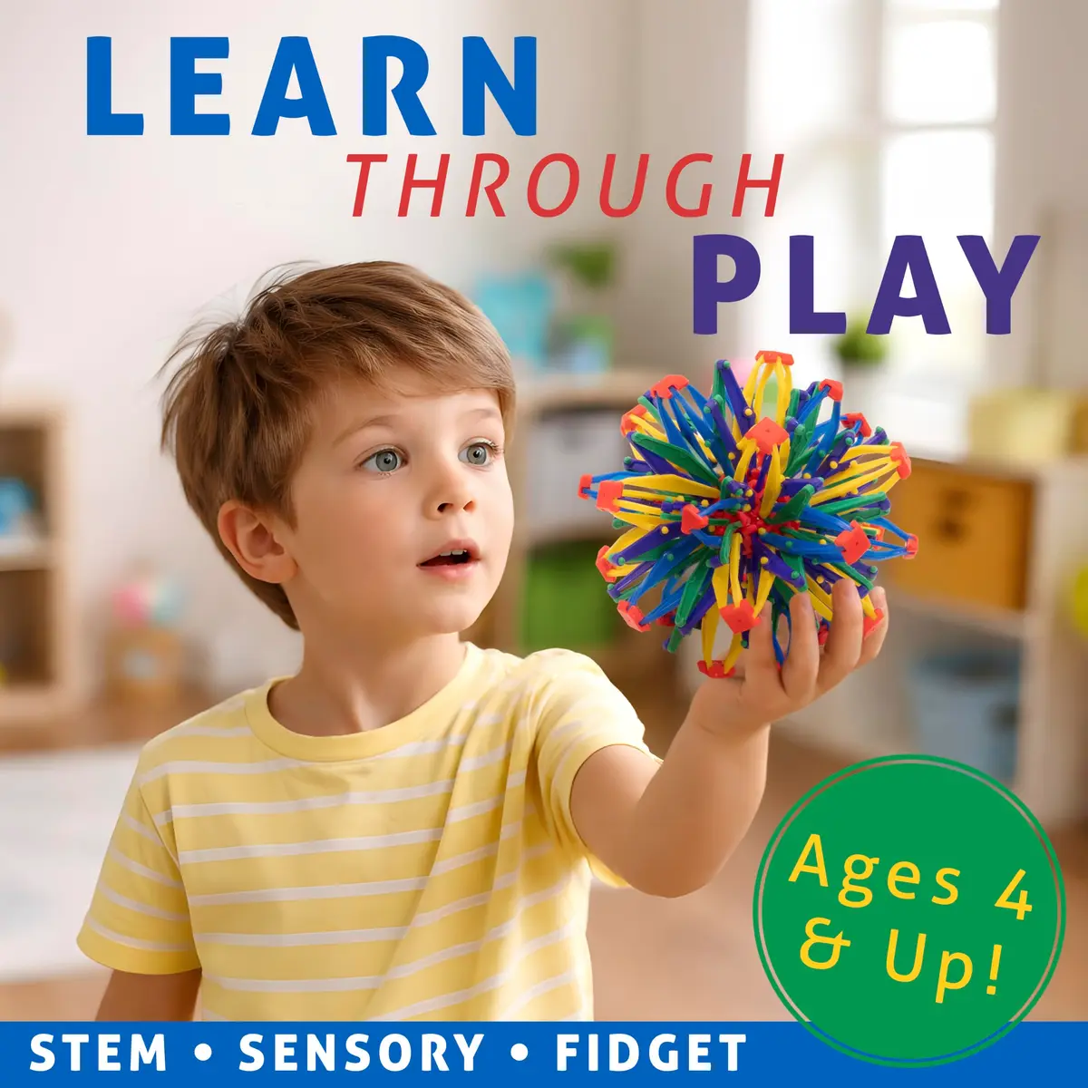 Hoberman Expanding Mini Sphere Toy 15 cm (5.9 in) | Award-Winning Geometric Toy - view 2