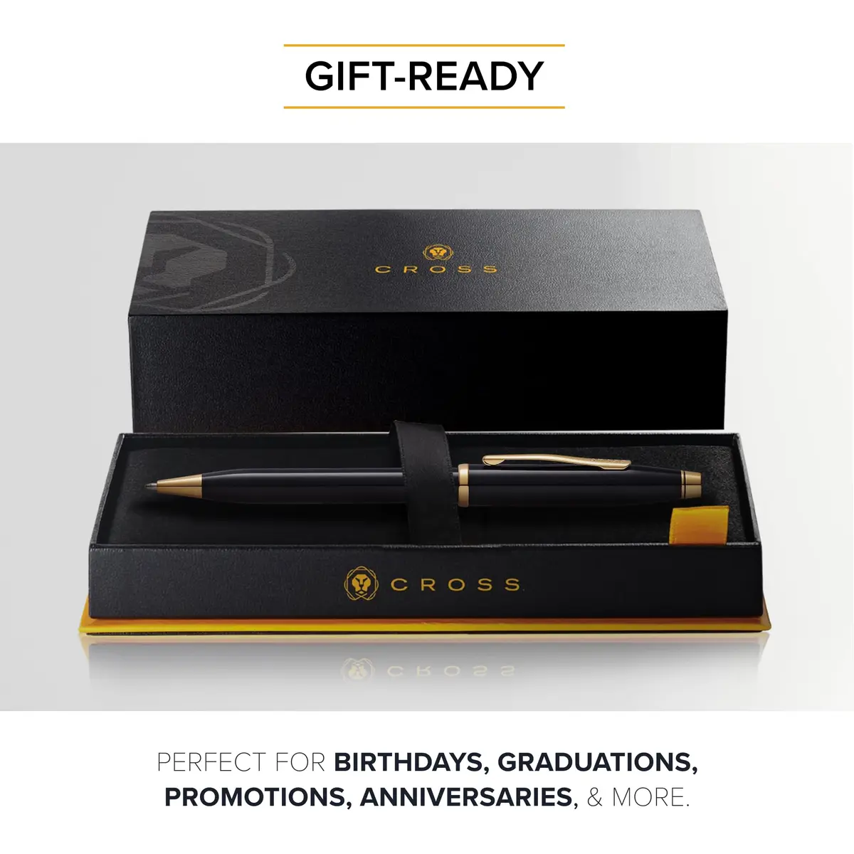 Cross Century II Classic Black Ballpoint Pen, Medium Point, Black Ink | Elegant Metal Body, Refillable, 0.31mm Line Width - view 6