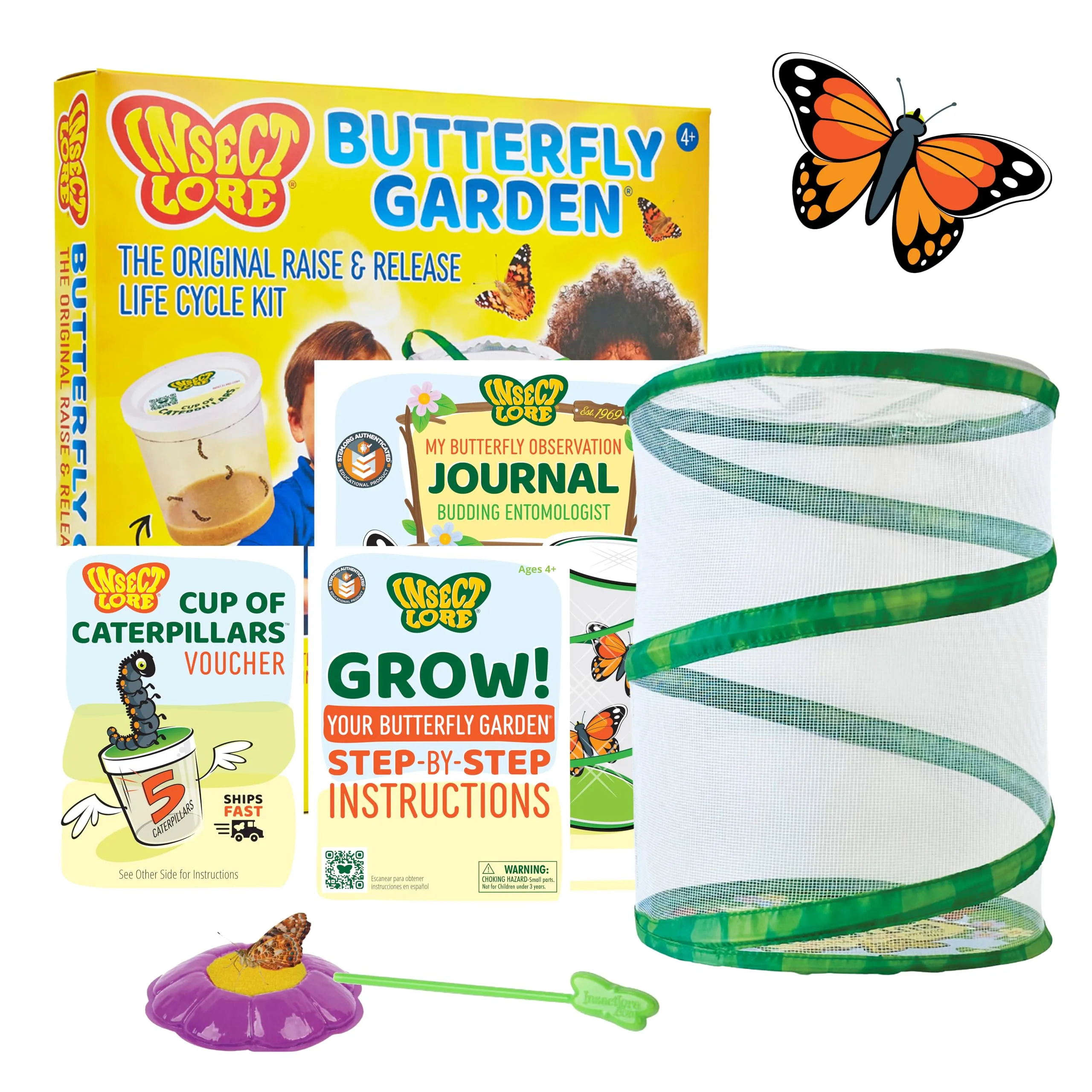 Insect Lore Butterfly Garden Kit with Voucher for 5 Caterpillars | STEM-Accredited Butterfly Growing Kit - main product image