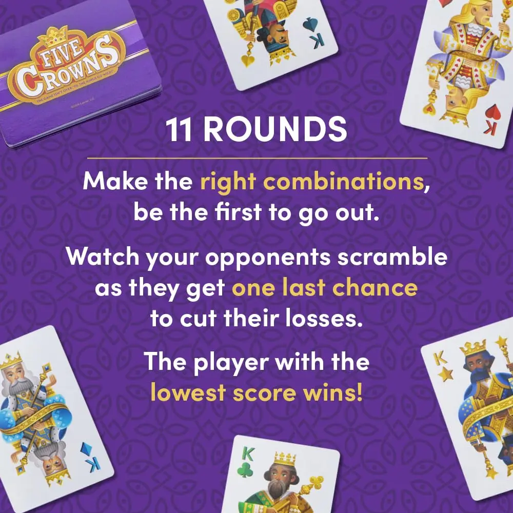 PlayMonster Five Crowns Rummy Style Card Game for Kids and Adults | Family Game Night - view 4