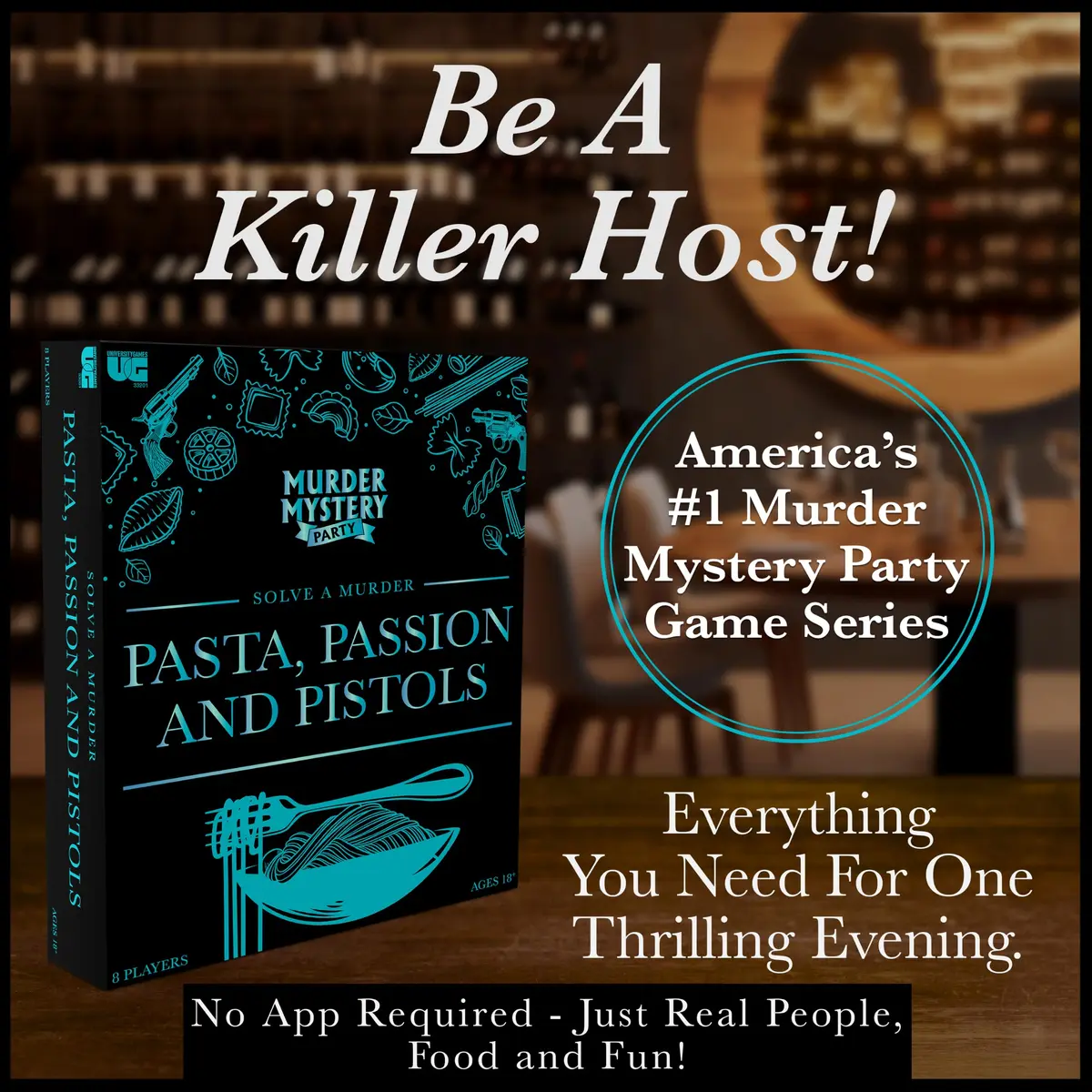 Murder Mystery Party Pasta Passion & Pistols Game, 8 Players, Ages 18+ | Interactive Dinner Party Game - view 8