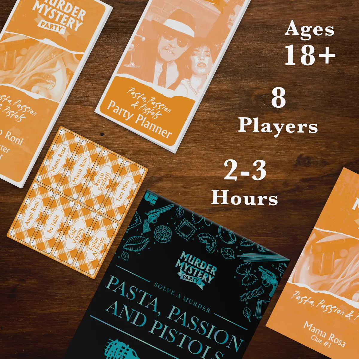 Murder Mystery Party Pasta Passion & Pistols Game, 8 Players, Ages 18+ | Interactive Dinner Party Game - view 4