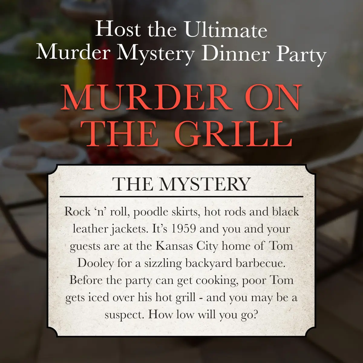 Murder Mystery Party A Murder on the Grill Game, 6-8 Players, 18+ | Interactive Dinner Party Game for Adults - view 3