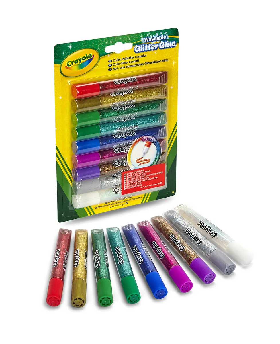 Crayola Glitter Glue 9 Count (Pack of 1) 315ml (10.65 Fl Oz) | Vibrant Colors for Arts & Crafts - main product image