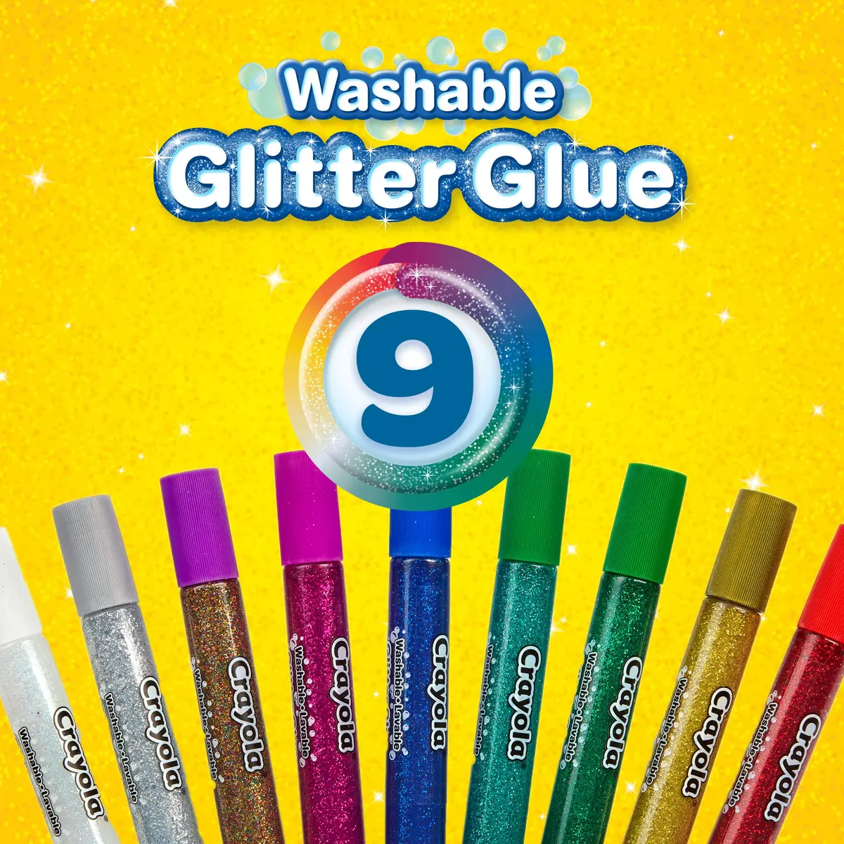 Crayola Glitter Glue 9 Count (Pack of 1) 315ml (10.65 Fl Oz) | Vibrant Colors for Arts & Crafts - view 5
