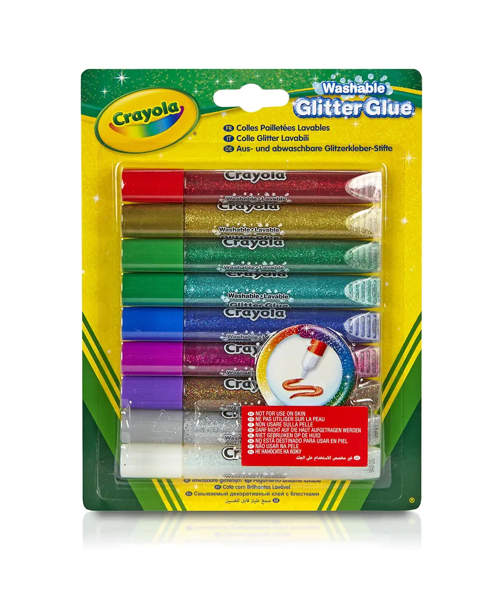Crayola Glitter Glue 9 Count (Pack of 1) 315ml (10.65 Fl Oz) | Vibrant Colors for Arts & Crafts - view 2