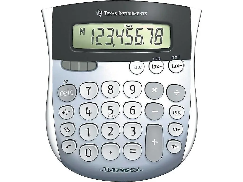 Texas Instruments TI-1795 SV Standard Function Calculator | Classic, Solar & Battery Powered, Large Display - view 2
