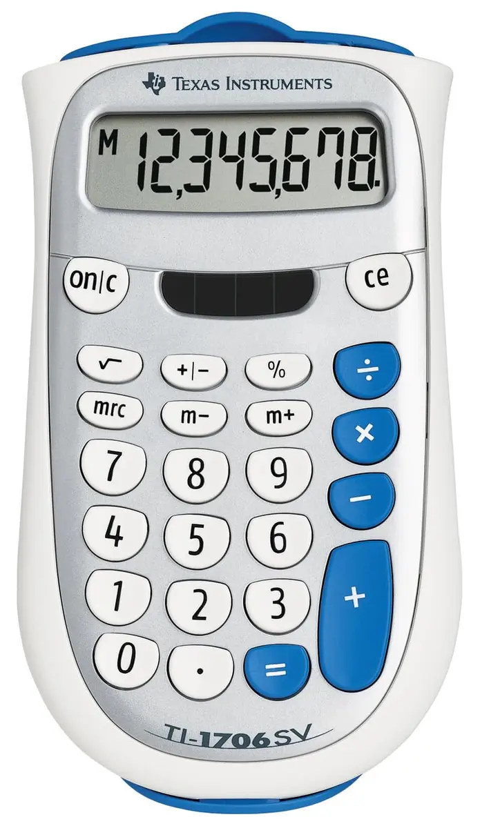 Texas Instruments TI-1706 SV Standard Function Calculator | 8-Digit SuperView Display, Dual Power, Compact Design - main product image