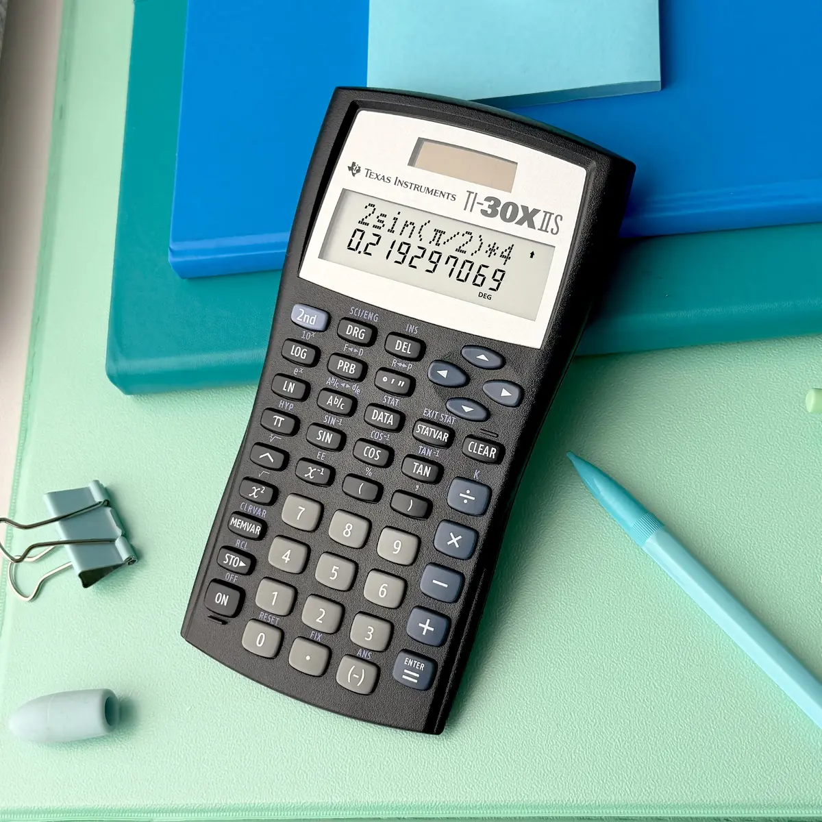 Texas Instruments TI-30XIIS Scientific Calculator, Black | Solar & Battery Powered, 2-Line Display - view 3