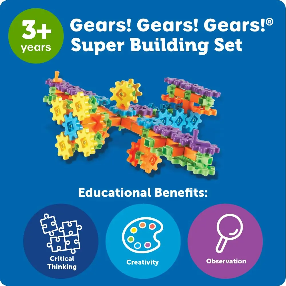 Learning Resources Gears! Gears! Gears! Super Building Toy Set 1.93 kg (4.25 lb) | STEM Learning Toy - view 6