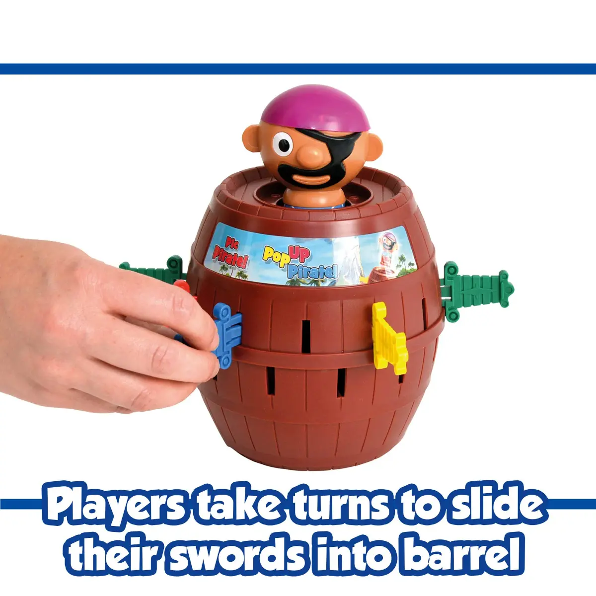 TOMY Pop Up Pirate Family Action Game | Barrel Game with 24 Swords for 2-4 Players, Ages 4+ | Non-Toxic Plastic - view 4