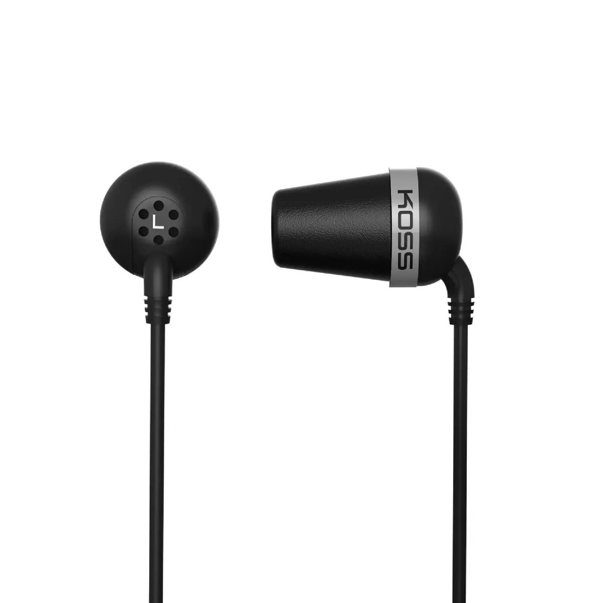 Koss Earbud Headphones In Ear Wired Noise Isolating Memory Foam Cushions Black - main product image