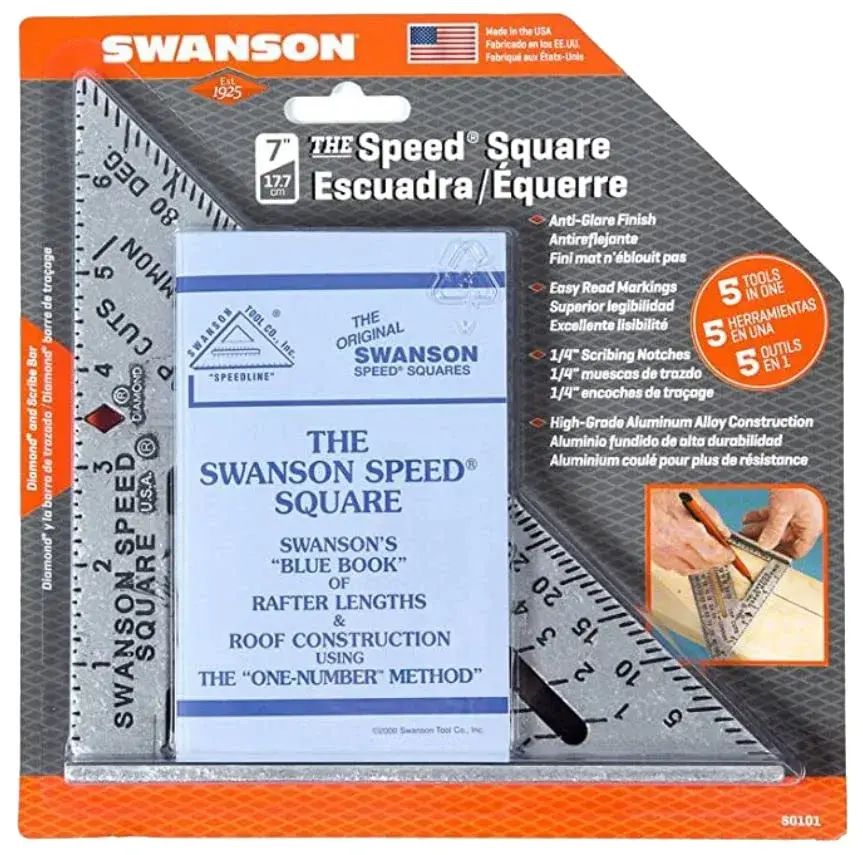 Swanson Tool S0101 7 Inch Speed Square, Blue | Accurate Layout Tool for Carpentry and Construction - view 4