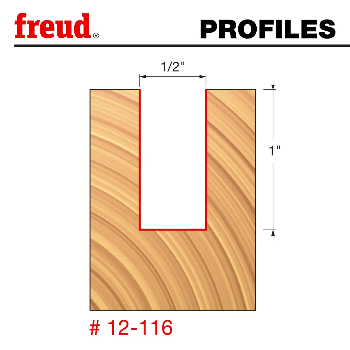 Freud 1/2" Double Flute Straight Router Bit with Tico Carbide | 1/2" Shank, 1" Cut Length, 2 Cutters - view 2