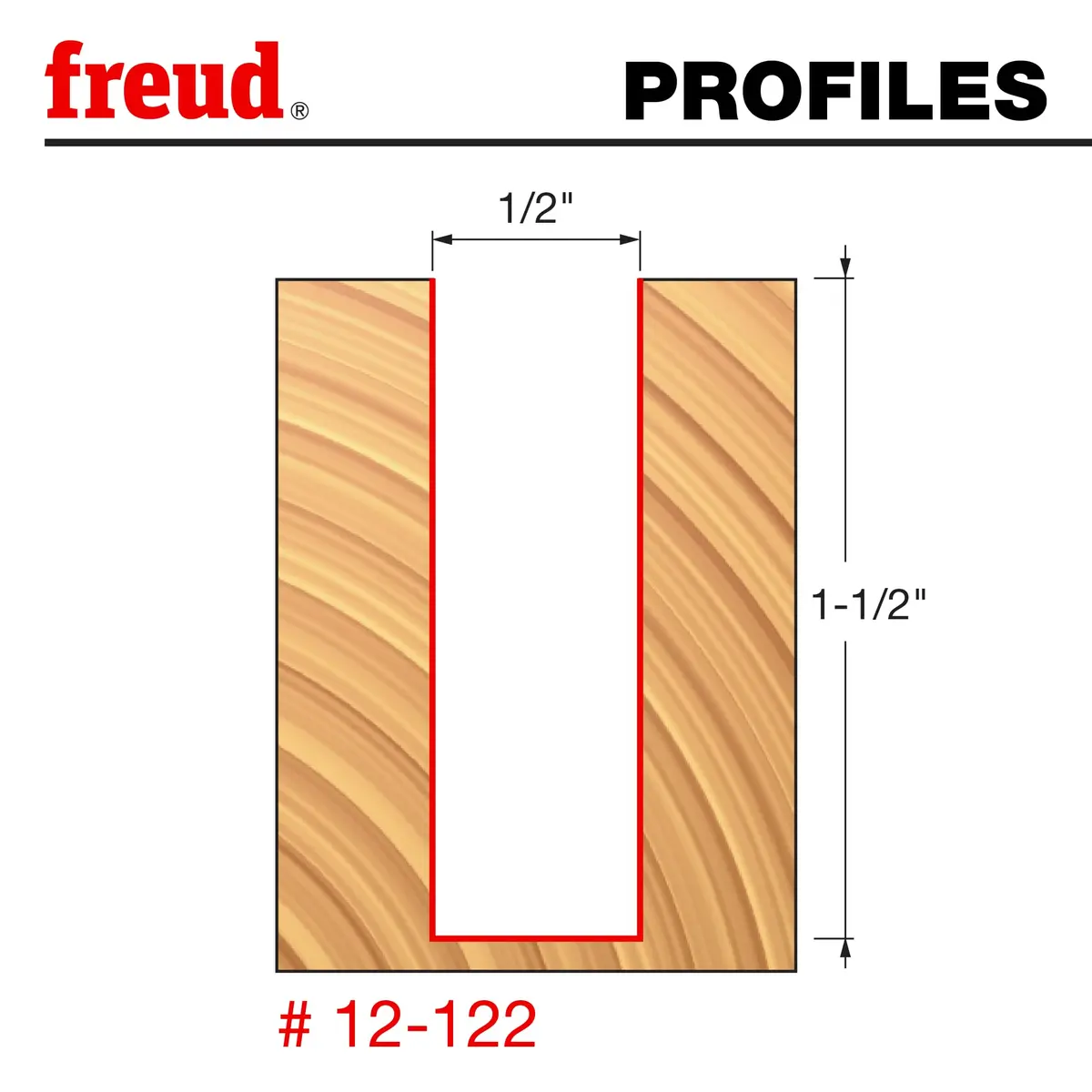 Freud 12-122 Double Flute Straight Router Bit 12.7 mm (1/2") Shank | Precision Cutting for Wood & Composites - view 2
