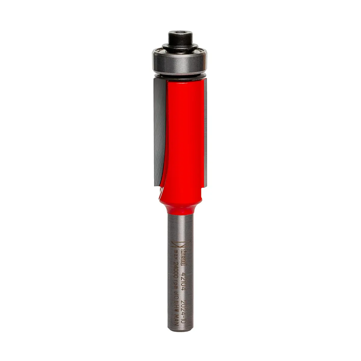 Freud 42-104: 1/2" (Dia.) Bearing Flush Trim Bit | 1/4" Shank, 2 Flutes, Carbide, Titanium Coated - main product image