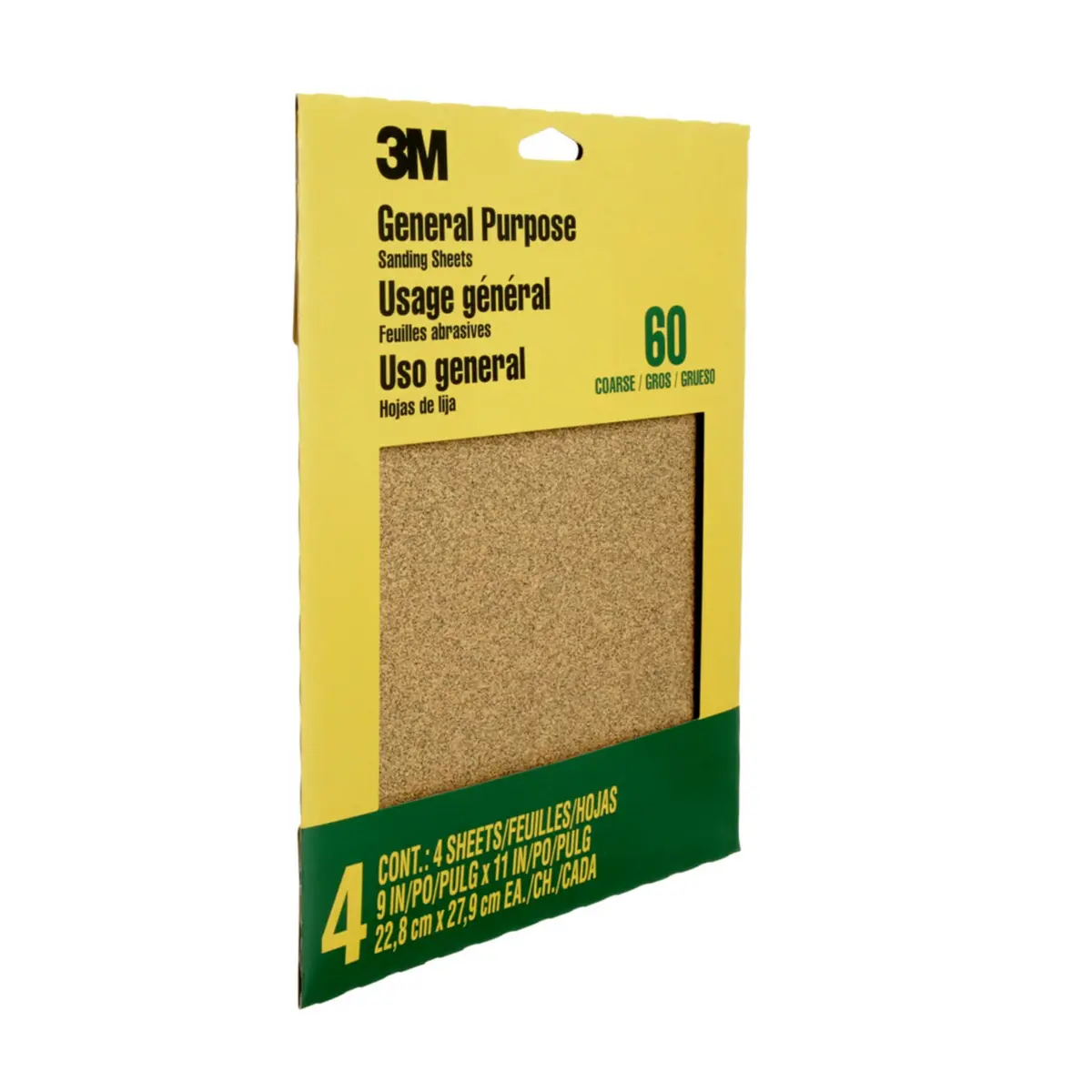 3M Sandpaper Sheets 60 Grit, 22.86 cm x 27.94 cm (9 in x 11 in) | Coarse Aluminum Oxide for Wood, Metal, Paint - view 2