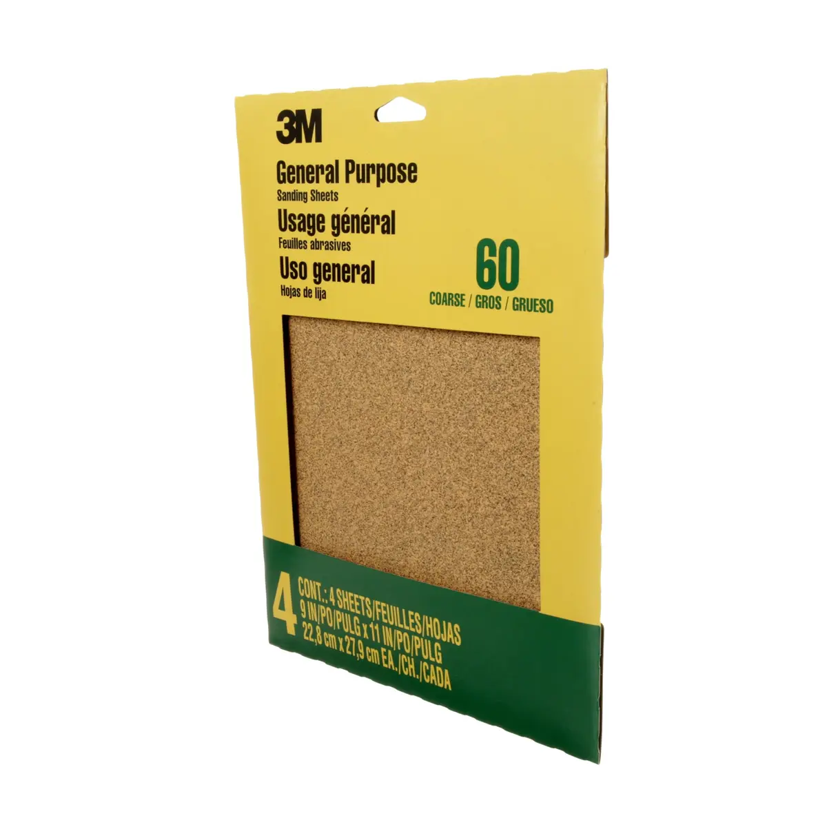 3M Sandpaper Sheets 60 Grit, 22.86 cm x 27.94 cm (9 in x 11 in) | Coarse Aluminum Oxide for Wood, Metal, Paint - view 3