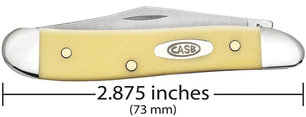 Case Pocket Knife 2 7/8 Inches Yellow Synthetic Handle | Chrome Vanadium Steel Blades - view 2