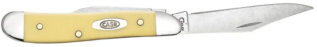 Case Pocket Knife 2 7/8 Inches Yellow Synthetic Handle | Chrome Vanadium Steel Blades - view 4