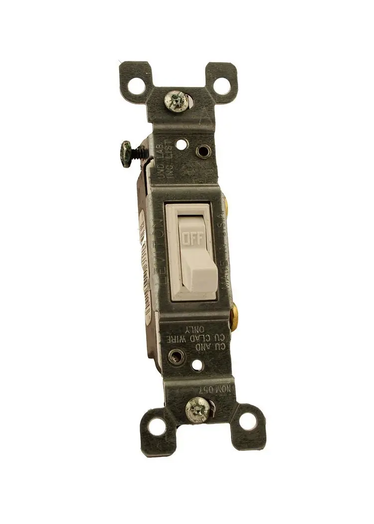 Leviton 15 Amp, 120 Volt, Toggle Framed Single-Pole AC Quiet Switch, Residential Grade, Grounding, White | Impact-Resistant Thermoplastic - main product image