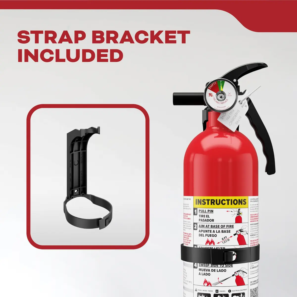 Kidde Fire Extinguisher 1-A:10-B:C | Home Safety, UL Listed, 2.5 lbs, Easy Mount - view 6