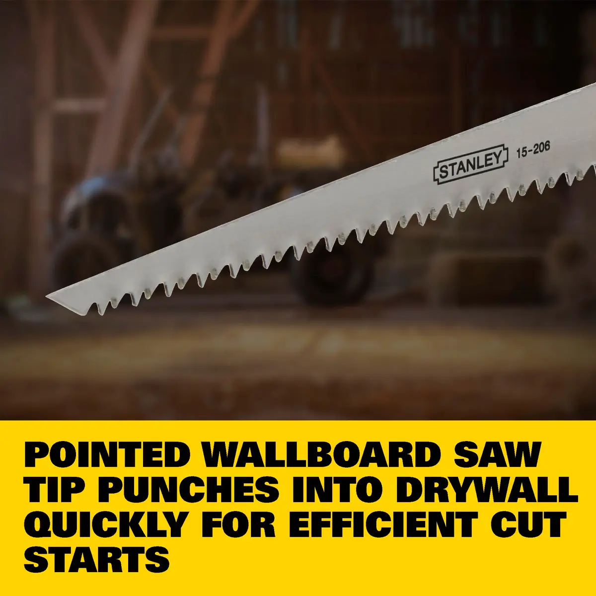 STANLEY Wallboard Saw 152mm Compact Steel Blade, 7 TPI | Controlled drywall cuts, comfortable handle, for drywall & wallboard work - view 2
