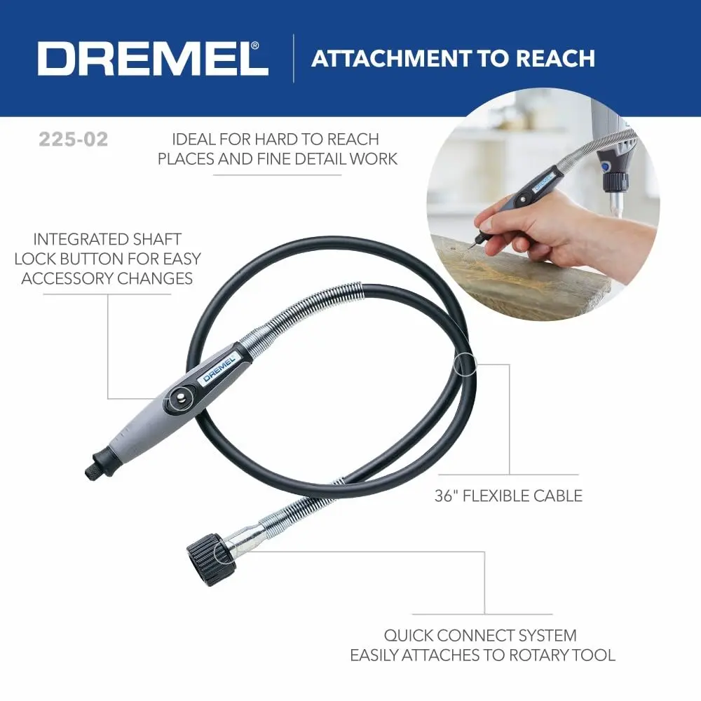 Dremel 225-02 Flex Shaft Rotary Tool Attachment 91.44 cm (36") Cable | For Engraving, Sanding, Carving - view 4