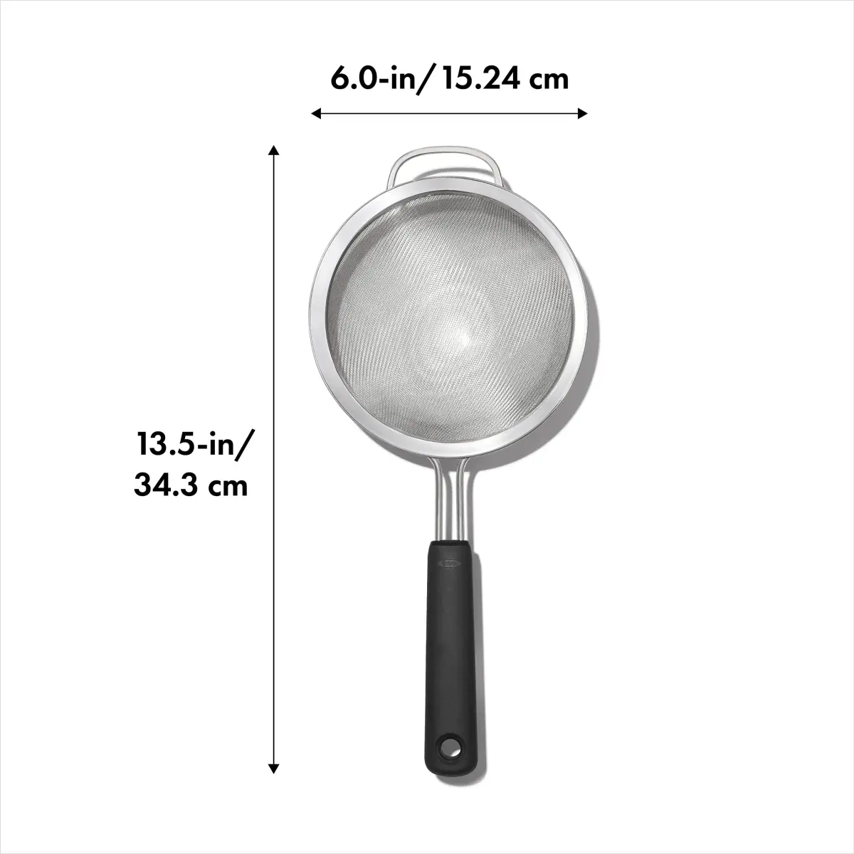 OXO Good Grips 6-Inch Fine Mesh Strainer | Stainless Steel Kitchen Sieve for Stock, Sauces, Pasta, and More - view 3