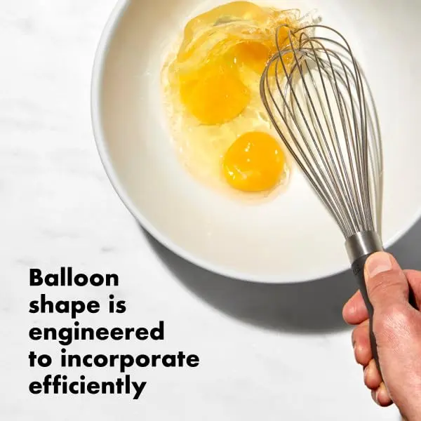 OXO Good Grips Balloon Kitchen Whisk - Stainless Steel, 28cm (11 Inch) | Ergonomic Handle for Vigorous Whipping - view 5
