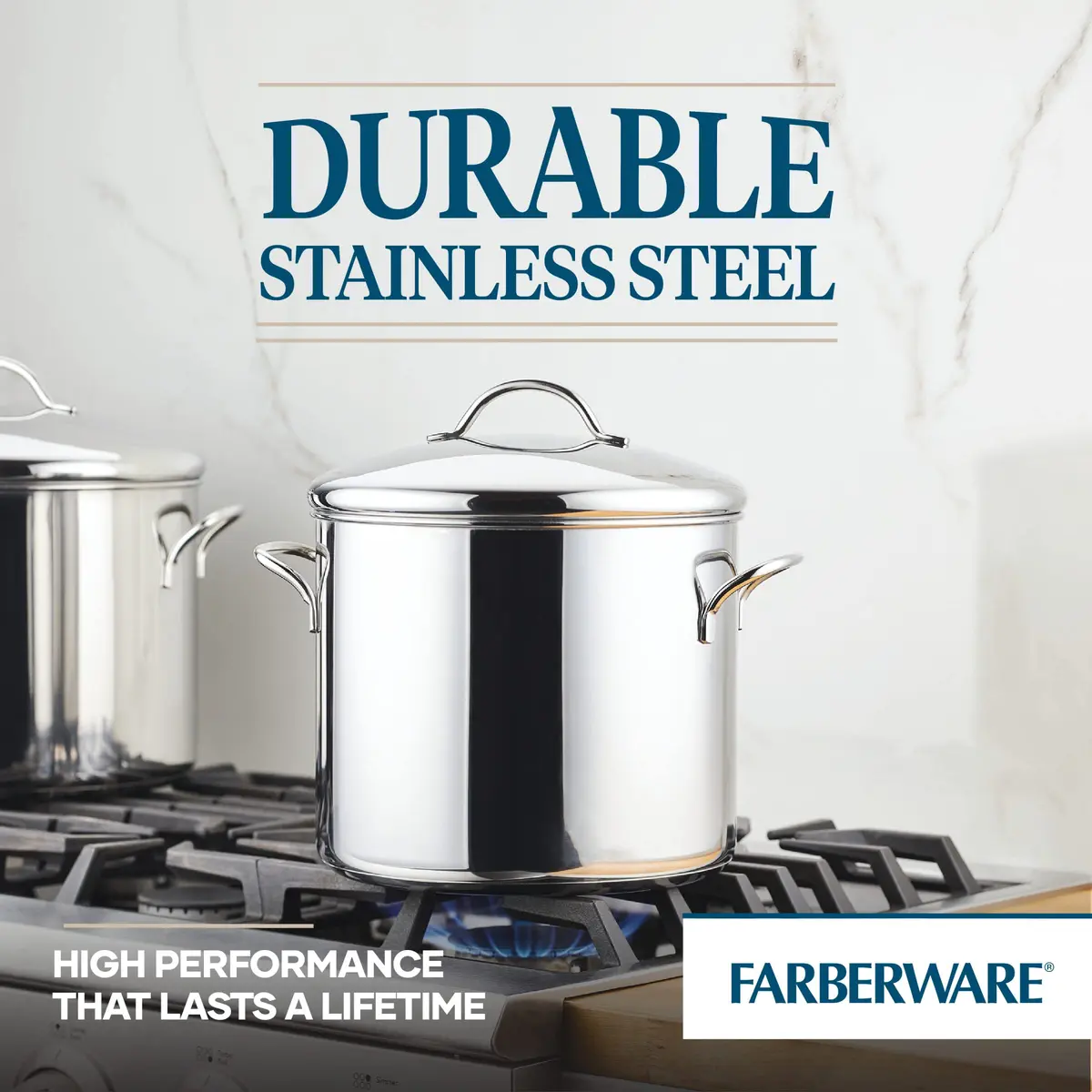 Farberware Classic Series 12 Qt Stainless Steel Stock Pot With Lid, Silver | Heavy-Duty 12 Quart Capacity for Large Batches - view 4