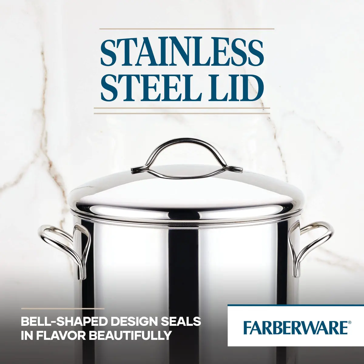 Farberware Classic Series 12 Qt Stainless Steel Stock Pot With Lid, Silver | Heavy-Duty 12 Quart Capacity for Large Batches - view 6
