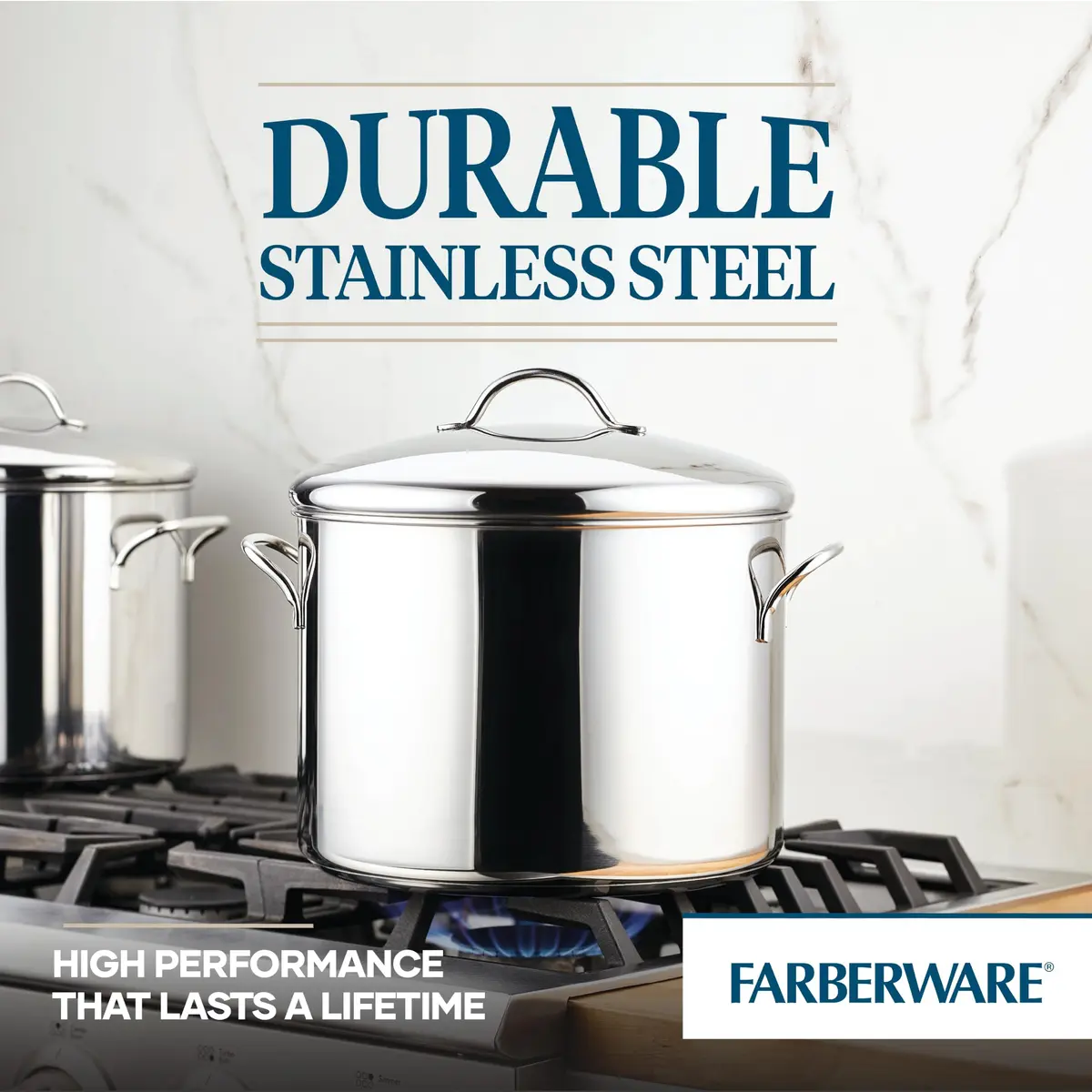 Farberware Classic Series 16 Quart Stock Pot with Lid | Stainless Steel, Oven & Dishwasher Safe - view 5