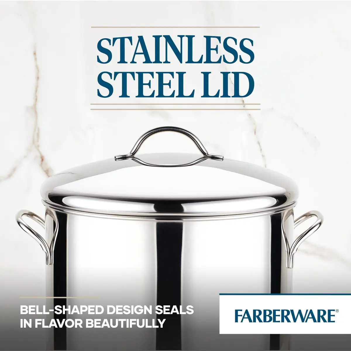 Farberware Classic Series 16 Quart Stock Pot with Lid | Stainless Steel, Oven & Dishwasher Safe - view 6